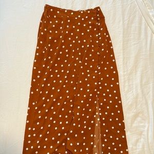 Rustic Brown Maxi Polka Dot Skirt | Target